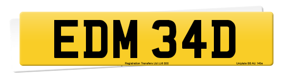 Registration number EDM 34D